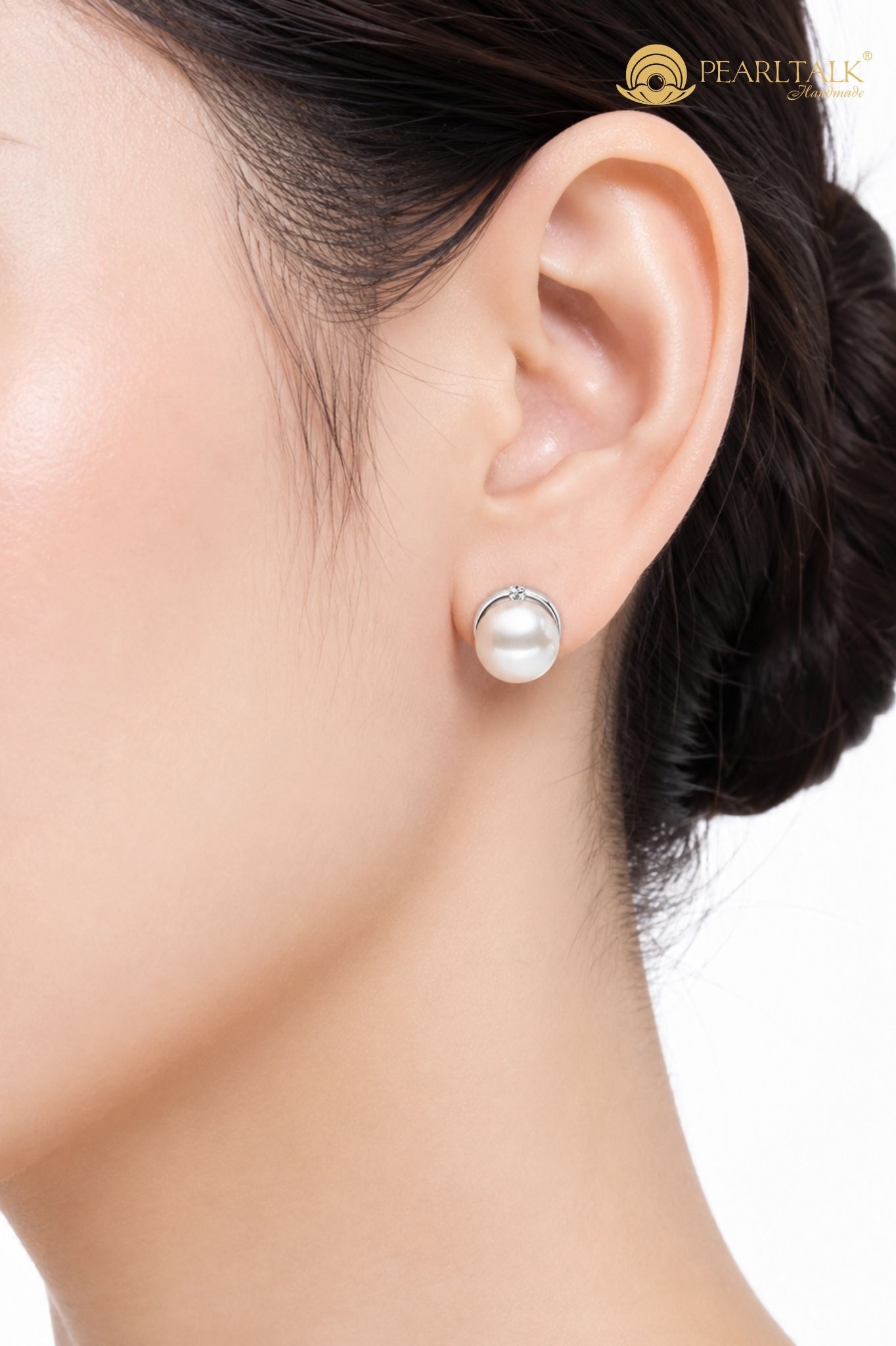 BÔNG TAI NGỌC TRAI TRẮNG 8MM